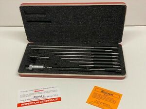 Starrett Inside Micrometer 124BZ Solid Rod Set w/Case 2-12&#034;