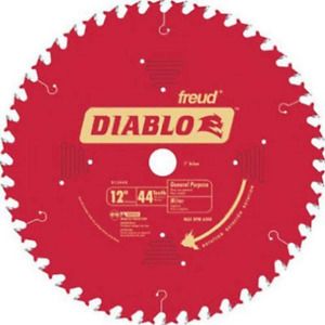 Freud D1244X Diablo 12&#034; 44 Tooth ATB General Purpose Miter Saw Blade 1&#034; Arbor