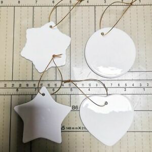 Blank Sublimation Ceramic Pendants Christmas Ornaments Heat Transfer Decorations