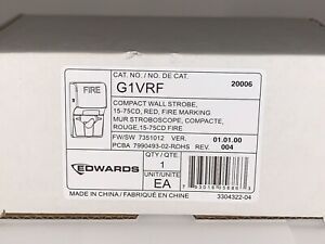 Edwards EST G1VRF Compact Wall Strobe, Red, with FIRE Marking, New and Unused