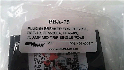 1.75/3 for sale, Newmar - pba-75 - 75 amp mid trip single pole plug in breaker (lot of 3)