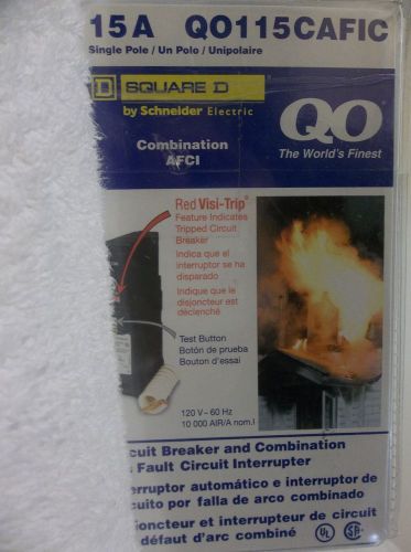 Square d qo115cafic qo 15-amp cafci circuit breaker poles 1, voltage 120v for sale