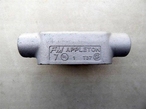 Appleton t37  - 1&#034; type t conduit body, grayloy-iron, form 7,  new for sale