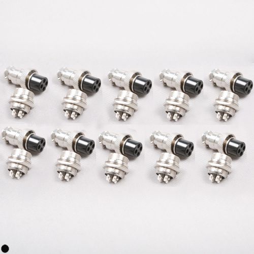 10 sets male &amp; female aviation plug wire panel connector dia 16mm 4 pin gx16-4 for sale