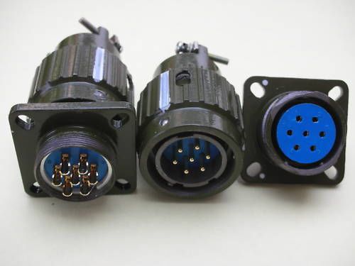 4pcs Military Gold 7-Pin Twist Male Female Connector,7PM