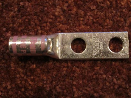 Panduit 100n 1/0 awg 2 hole non insulated pink die crimp lug for sale