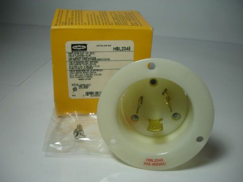 HUBBELL HBL2345 FLANGED INLET 20A 480V 2P 3W GROUNDING