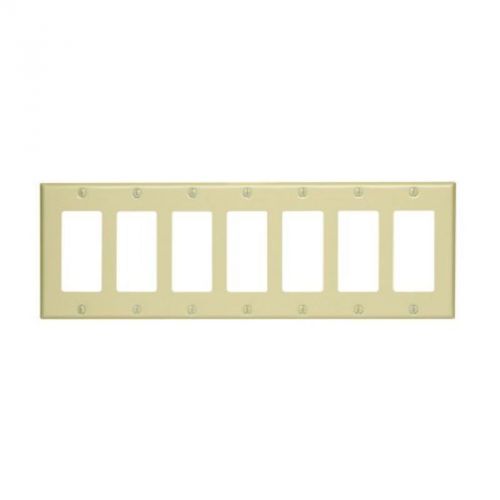 Decora switch 7-gang plate ivory 80407-i leviton mfg decorative switch plates for sale