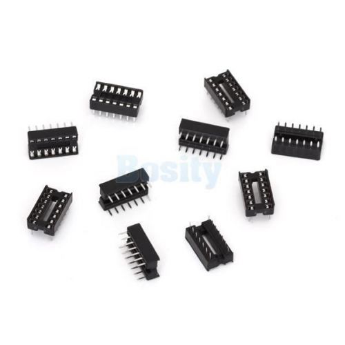 10pcs 14pin pitch 2.54mm dip ic socket adapter solder type socket for sale