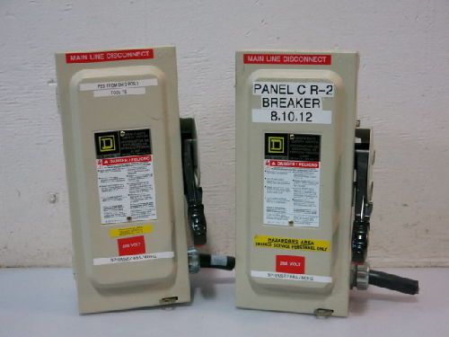 2 SQUARE D H322N FUSIBLE DISCONNECT SWITCHES, 60 AMP