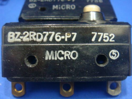 NEW MICRO SWITCH BZ-2RD776-P7, 15A, 125,250,OR 480VAC LIMIT SWITCH, NEW NO BOX