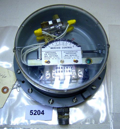 (5204) Mercoid Pressure Switch Mercury 2-15 Psig PG-804-P1