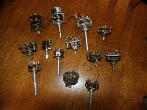 vintage rotary switch lot of 13 centralab,tiawan bisquit