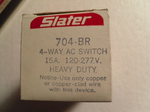 (10) pcs.slater 704-br 4-way 15amp 120/277v ac quiet toggle switch comm. grade for sale