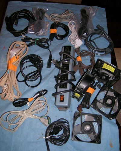 Assorted electrical  wires, cords, extension cords, splitter