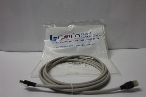 L-com trd855sig  rj45/s-ftp/24 awg/4 pair double shielded  patch cable 10ft new for sale