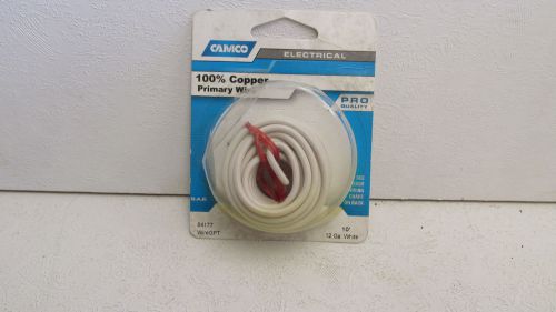 CAMCO 64177 100% COPPER 12 GAUGE PRIMARY WIRE 10&#039; WHITE - PRO QUALITY