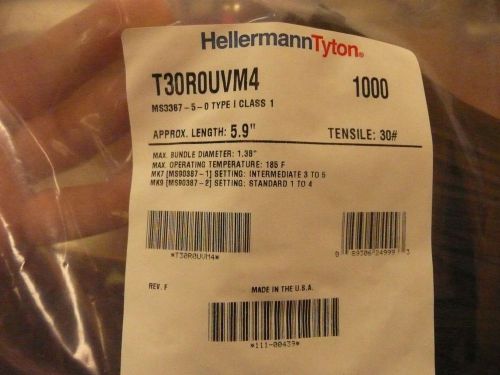 Hellerman Tyton  Zip TIes  MS3367-5-0  6&#034; Black  1000pcs/Bag