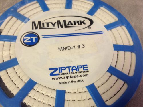 MITY MARK MMD1-3 PVC Disc Wire Marker &#034;3&#034; 10-16AWG 500/ROLL *NEW IN PACKAGING*