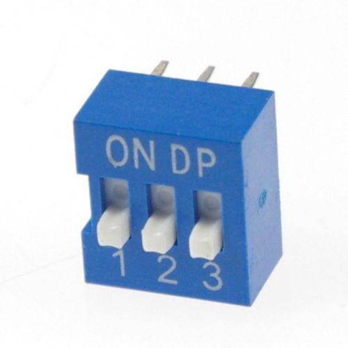 10 x DIP Switch 3 Positions 2.54mm Pitch Through Hole Silver Top Actuated Slide