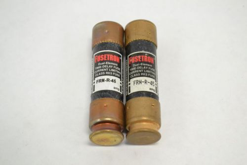 Lot 2 fusetron frn-r-45 dual-element time-delay class rk5 45a amp fuse b256886 for sale
