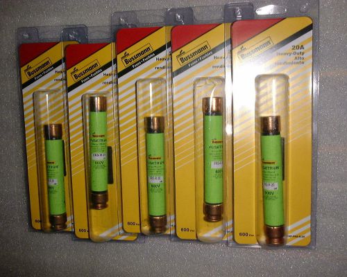 BUSSMANN FRS-R-20 FUSETRON FUSES 20A 600V (SET OF 5) NEW CONDITION IN PACKAGE