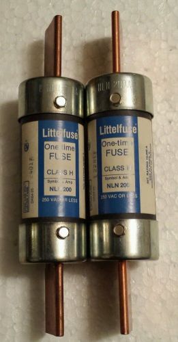 (2) LITTELFUSE NLN 200 ONE TIME 200 AMP CLASS H FUSE 250VOLT OR LESS