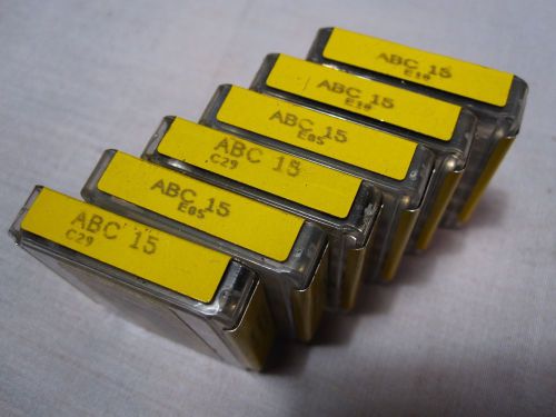 (QTY 30) BUSS ABC-15 Miniature Fuses 15A 250V (6 pks of 5)