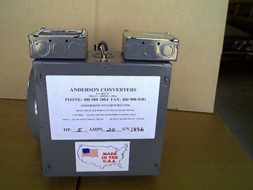 New!!! 5 hp rotary anderson phase converter heavy duty for sale