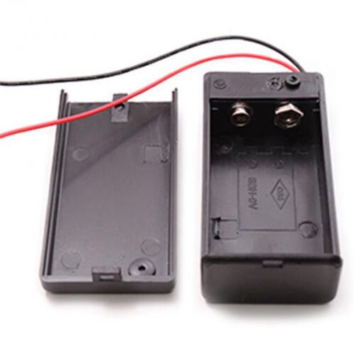 9V Volt PP3 Battery Holder Box DC Case With Wire Lead ON/OFF Switch Cover 1PCS