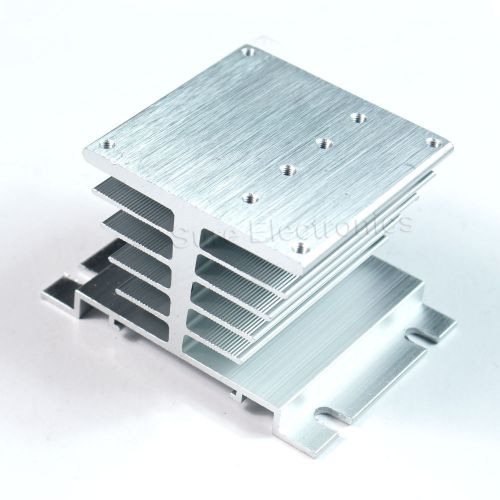 2.4x2.4inch Aluminum Alloy Heat Sink for Audio Amplifier Silver White