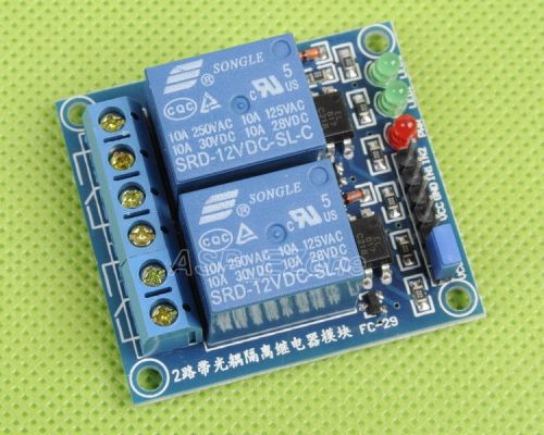 12V 2-Channel Relay Module with Optocoupler High Level Triger for Arduino New
