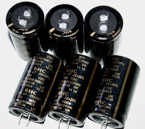 6 x 330uf 400v bhc (uk) snap-in electrolytic capacitor for tube amplifier for sale