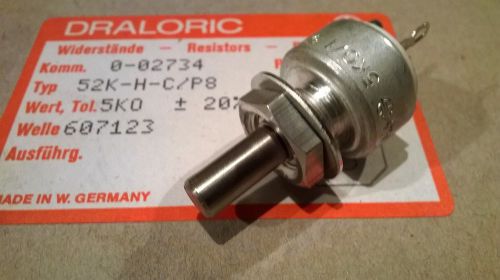 Potentiometer 5K ohm, Mil,  DRALORIC 52K-H Made in West Germany
