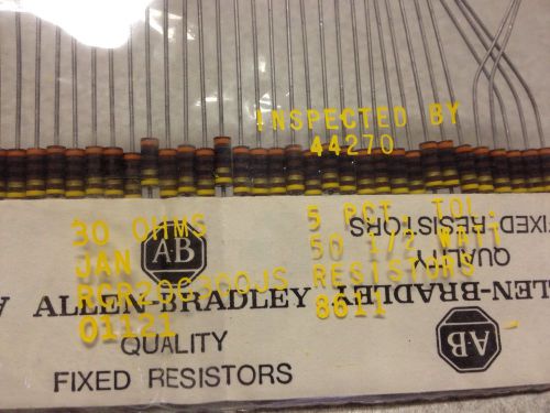 90 PCS Allen Bradley 30 Ohm 1/2W 5% Carbon Comp Resistors RCR20G300JS