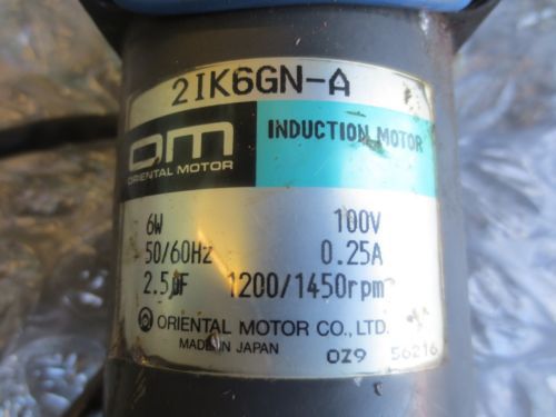 TECNO WASINO LG-6 CNC LATHE OM ORIENTAL INDUCTION MOTOR 2IK6GN-A &amp; 2GN120K