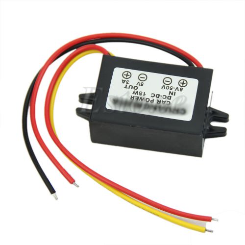 New dc waterproof 12/24v to 5v 3a 15w buck step-down converter module car power for sale