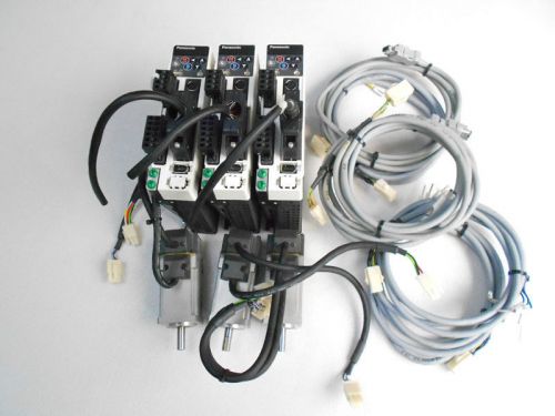 &#034;3 SETS&#034; PANASONIC MADDT1205 MSMD012P1S Servo Drive/Motor/cable/100W CNC ROUTER