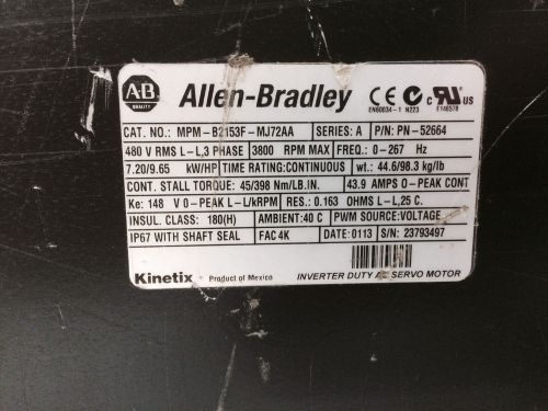 Allen-Bradley Servo MPM B2153F-MJ72AA