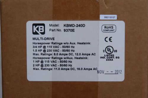 New KB Electronics DC Motor Control, KBMD-240D, 9370