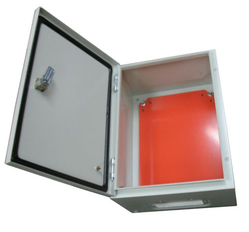 Electrical enclosure weatherproof 10x8x6 w/back plate hinge door cabinet steel for sale
