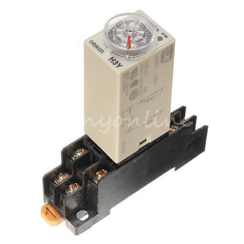 DC 12V Delay Timer Relay Power on Time 0~60 Minute Solid Delay Socket H3Y-2 Base