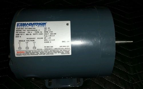 Unused marathon electric motor 3ph,208v,1725rpm, mod. 56t17d5653b p for sale