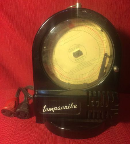 BACHARACH TEMPSCRIBE CHART RECORDER RED INK No.14-0009 W/BOX OF CHARTS
