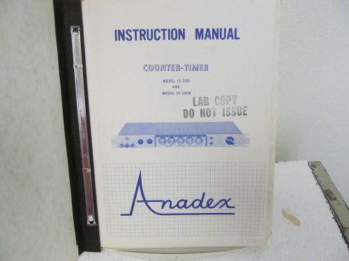 ANADEX CF-200, CF200R Counter-Timer Instruction Manual