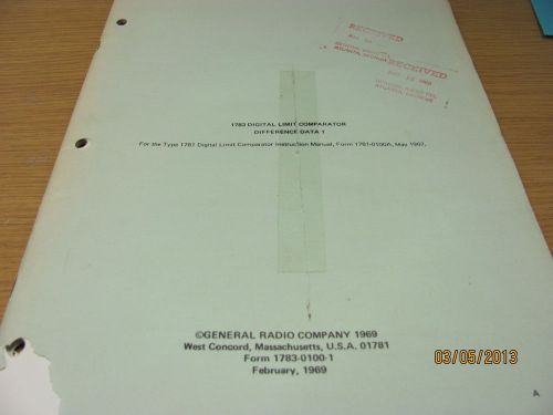 GENERAL RADIO MODEL 1783 Digital Limit Comparator - Ops&amp;Service Manual w/schems
