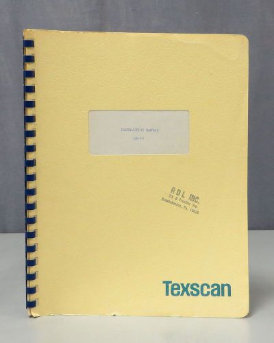 Texscan Corporation Model LN-40 Logarithmic Amplifier Instruction Manual