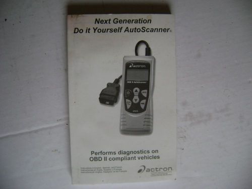 Manual for AutoScanner Actron Diagnostics 0002-001-2826 OBD II vehicles