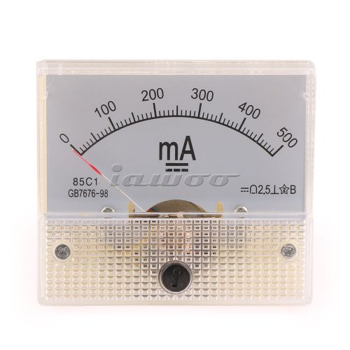 DC Ampmeter Analog Current Panel Meter Ammeter 0-500mA