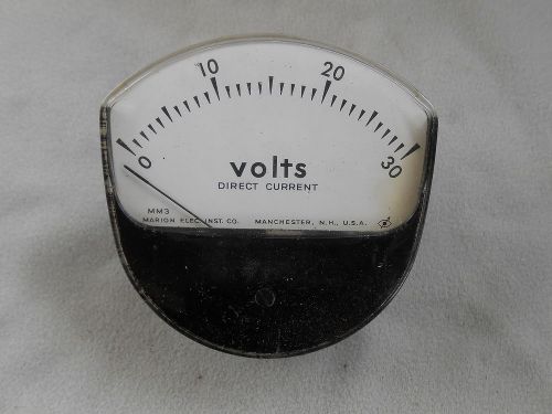 VTG MARION ELECT CO DC VOLTS METER MM3 RADIO HAM RADIOS PANNEL GAUGES ELECTRICAL